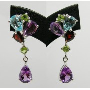 SILVER EARRING MIXED GEMSTONES