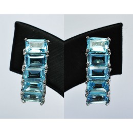 EARRING SILVER WITH BLUE TOPAZ