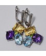 SILVER EARRING WITH MIXED GEMSTONES