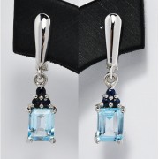EARRING WITH TOPAZ AND SAPPHIRE