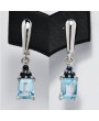 EARRING WITH TOPAZ AND SAPPHIRE