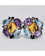 SILVER EARRING WITH MIXED GEMSTONES