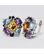 SILVER EARRING WITH MIXED GEMSTONES