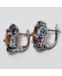 SILVER EARRING WITH MIXED GEMSTONES