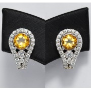 YELLOW CITRINE DIAMONDS EARRING 