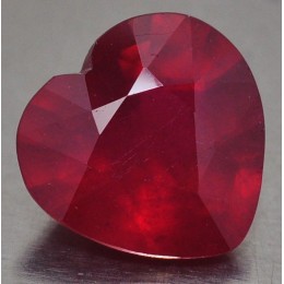 NATURAL RED RUBY HEART CUT CT. 3.55