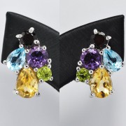 SILVER EARRING WITH GEMSTONES