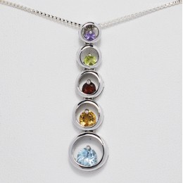 Pendente in argento gemme