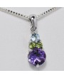 Silver pendant with gemstones