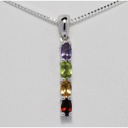 Silver pendent gemstones