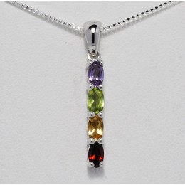 Pendente in argento gemme