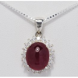 RUBY IN SILVER PENDANT