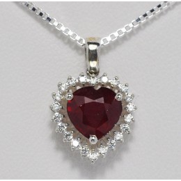 RUBY IN SILVER PENDANT