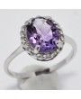 NATURAL AMETHYST IN SILVER RING 