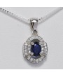 BLUE SAPPHIRE IN SILVER PENDANT