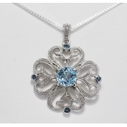 SILVER PENDANT BLUE TOPAZ