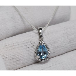 SILVER PENDANTE WITH BLUE TOPAZ