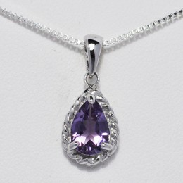 SILVER PENDANTE WITH AMETHYST