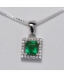 EMERALD IN SILVER PENDANT
