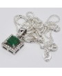 EMERALD IN SILVER PENDANT