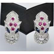 PANTHER EARRING WITH GEMSTONES