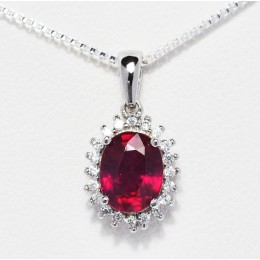 RUBY IN SILVER PENDANT
