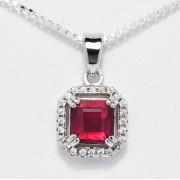 RUBY IN SILVER PENDANT