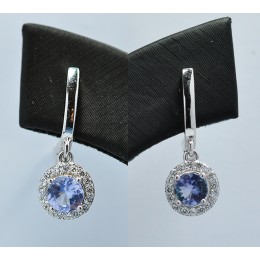 TANZANITE NATURAL IN SILVER EARRING