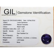 1.09 CT. TANZANITE CERTIFICATO
